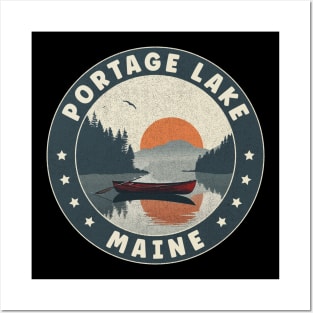 Portage Lake Maine Sunset Posters and Art